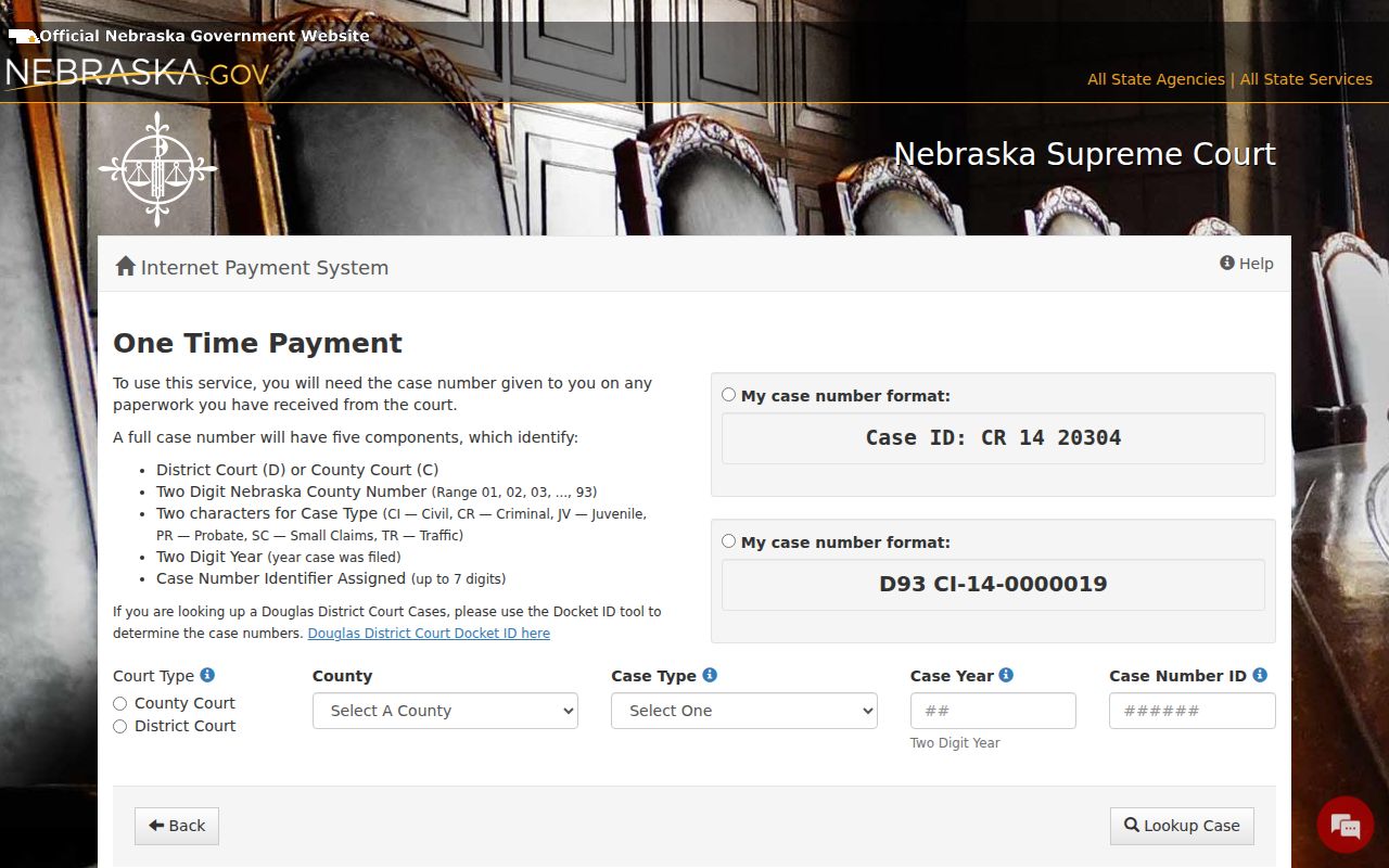 Holt County traffic warrant case payment fields