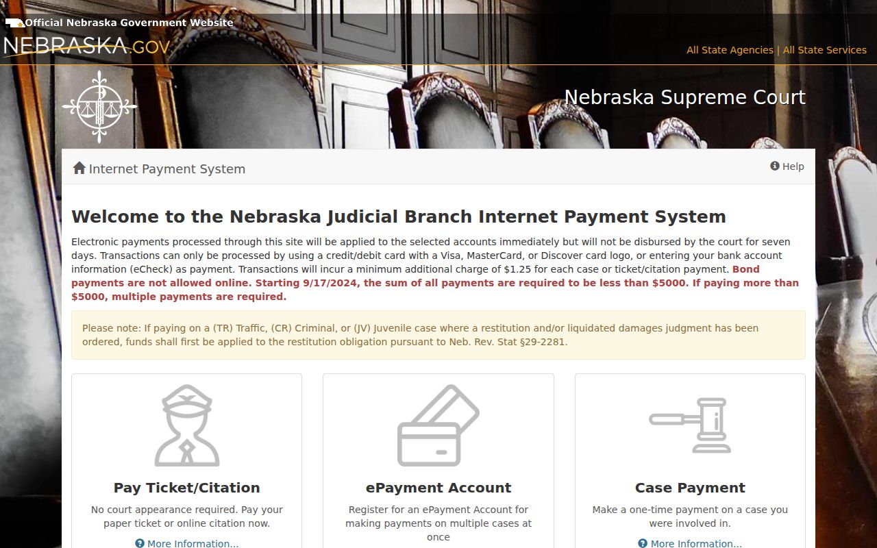 Holt County traffic warrant payment landing page