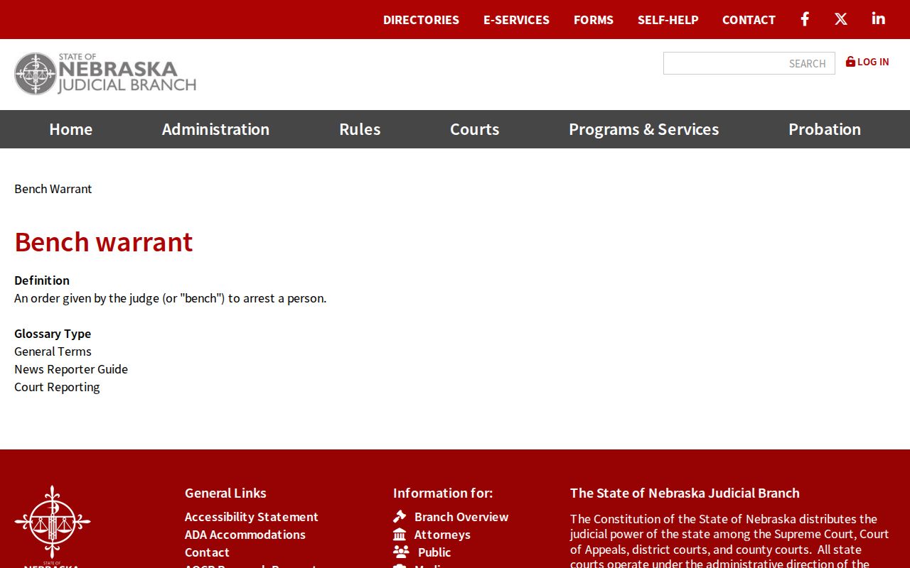 Holt County bench warrant plain language source
