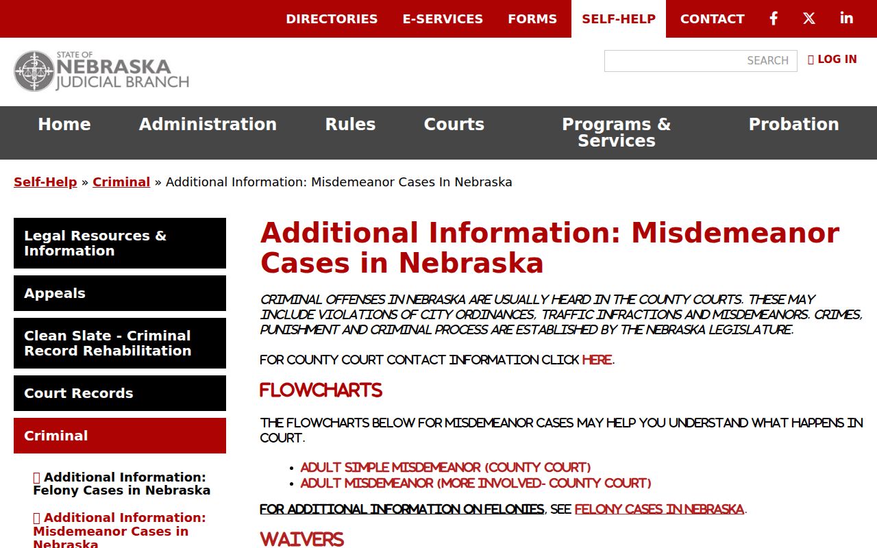 Nebraska misdemeanor guidance for Holt County bench warrants